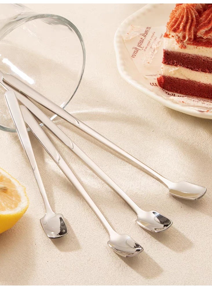 1pc 25cm مقبض طويل مربع رأس تحريك ملعقة المطبخ المنزلي الفولاذ المقاوم للصدأ ملعقة قهوة ملعقة الحلوى ملعقة اكسسوارات المطبخ - Image 3